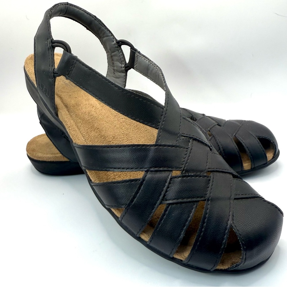 JBU Black Sandals with Basket-Weave Design Size 7.5 - Picture 3 of 7